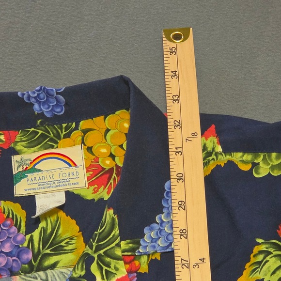 Paradise Found Other - Paradise Found Mens Hawaiian Shirt 2XL Aop Grape Vineyard Print Rayon Made in HI